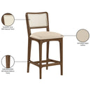  Meridian Atrium Beige Vegan Leather Upholstered Counter Stool IMAGE 11