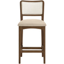  Meridian Atrium Beige Vegan Leather Upholstered Counter Stool IMAGE 2