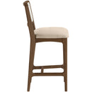 Meridian Atrium Beige Vegan Leather Upholstered Counter Stool IMAGE 4