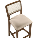  Meridian Atrium Beige Vegan Leather Upholstered Counter Stool IMAGE 6