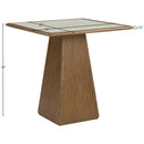  Meridian Atrium Brown Glass Top And Wood Base Counter Height Table IMAGE 8