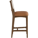  Meridian Atrium Cognac Vegan Leather Upholstered Counter Stool IMAGE 4