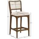  Meridian Atrium Cream Vegan Leather Upholstered Counter Stool IMAGE 10