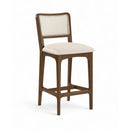  Meridian Atrium Cream Vegan Leather Upholstered Counter Stool IMAGE 1