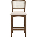  Meridian Atrium Cream Vegan Leather Upholstered Counter Stool IMAGE 3