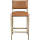  Meridian Andie Cognac Vegan Leather Upholstered Counter Stool IMAGE 2