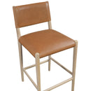  Meridian Andie Cognac Vegan Leather Upholstered Counter Stool IMAGE 6