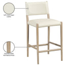  Meridian Andie Cream Vegan Leather Upholstered Counter Stool IMAGE 10