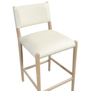  Meridian Andie Cream Vegan Leather Upholstered Counter Stool IMAGE 6