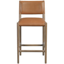  Meridian Andie Cognac Vegan Leather Upholstered Counter Stool IMAGE 2