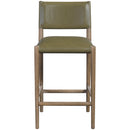  Meridian Andie Olive Vegan Leather Upholstered Counter Stool IMAGE 2
