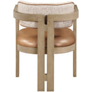  Meridian Ravina Cognac Vegan Leather and Linen Textured Fabric Upholstered Dining Chair IMAGE 4