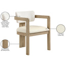  Meridian Ravina Cream Vegan Leather and Linen Textured Fabric Upholstered Dining Chair IMAGE 10