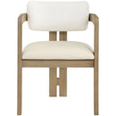  Meridian Ravina Cream Vegan Leather and Linen Textured Fabric Upholstered Dining Chair IMAGE 2