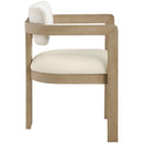  Meridian Ravina Cream Vegan Leather and Linen Textured Fabric Upholstered Dining Chair IMAGE 3
