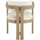  Meridian Ravina Cream Vegan Leather and Linen Textured Fabric Upholstered Dining Chair IMAGE 4