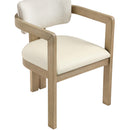  Meridian Ravina Cream Vegan Leather and Linen Textured Fabric Upholstered Dining Chair IMAGE 5