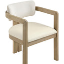  Meridian Ravina Cream Vegan Leather and Linen Textured Fabric Upholstered Dining Chair IMAGE 6