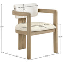  Meridian Ravina Cream Vegan Leather and Linen Textured Fabric Upholstered Dining Chair IMAGE 9