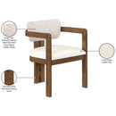  Meridian Ravina Beige Vegan Leather and Linen Textured Fabric Upholstered Dining Chair IMAGE 10