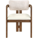  Meridian Ravina Beige Vegan Leather and Linen Textured Fabric Upholstered Dining Chair IMAGE 2