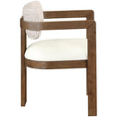  Meridian Ravina Beige Vegan Leather and Linen Textured Fabric Upholstered Dining Chair IMAGE 3