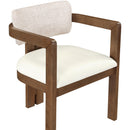  Meridian Ravina Beige Vegan Leather and Linen Textured Fabric Upholstered Dining Chair IMAGE 5