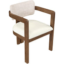  Meridian Ravina Beige Vegan Leather and Linen Textured Fabric Upholstered Dining Chair IMAGE 6