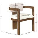  Meridian Ravina Beige Vegan Leather and Linen Textured Fabric Upholstered Dining Chair IMAGE 9