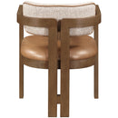  Meridian Ravina Cognac Vegan Leather and Linen Textured Fabric Upholstered Dining Chair IMAGE 5