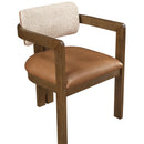  Meridian Ravina Cognac Vegan Leather and Linen Textured Fabric Upholstered Dining Chair IMAGE 7