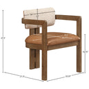  Meridian Ravina Cognac Vegan Leather and Linen Textured Fabric Upholstered Dining Chair IMAGE 9