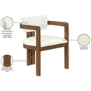  Meridian Ravina Cream Vegan Leather and Linen Textured Fabric Upholstered Dining Chair IMAGE 10