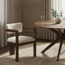  Meridian Ravina Cream Vegan Leather and Linen Textured Fabric Upholstered Dining Chair IMAGE 2