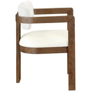  Meridian Ravina Cream Vegan Leather and Linen Textured Fabric Upholstered Dining Chair IMAGE 4