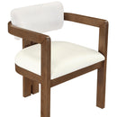  Meridian Ravina Cream Vegan Leather and Linen Textured Fabric Upholstered Dining Chair IMAGE 6