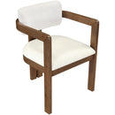  Meridian Ravina Cream Vegan Leather and Linen Textured Fabric Upholstered Dining Chair IMAGE 7