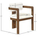  Meridian Ravina Cream Vegan Leather and Linen Textured Fabric Upholstered Dining Chair IMAGE 9