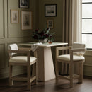  Meridian Ravina Cream Vegan Leather and Linen Textured Fabric Upholstered Counter Stool IMAGE 2