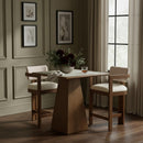  Meridian Ravina Beige Vegan Leather and Linen Textured Fabric Upholstered Counter Stool IMAGE 2