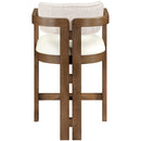  Meridian Ravina Beige Vegan Leather and Linen Textured Fabric Upholstered Counter Stool IMAGE 5
