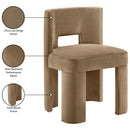  Meridian Zuno Beige Velvet Upholstered Dining Chair IMAGE 10