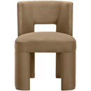  Meridian Zuno Beige Velvet Upholstered Dining Chair IMAGE 3
