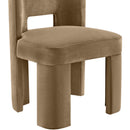  Meridian Zuno Beige Velvet Upholstered Dining Chair IMAGE 6