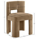  Meridian Zuno Beige Velvet Upholstered Dining Chair IMAGE 9