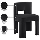  Meridian Zuno Black Velvet Upholstered Dining Chair IMAGE 10
