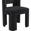  Meridian Zuno Black Velvet Upholstered Dining Chair IMAGE 6