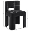 Meridian Zuno Black Velvet Upholstered Dining Chair IMAGE 9