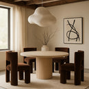  Meridian Zuno Brown Velvet Upholstered Dining Chair IMAGE 2