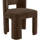  Meridian Zuno Brown Velvet Upholstered Dining Chair IMAGE 6
